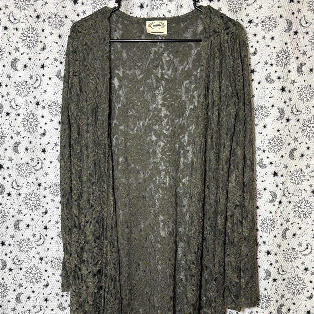 Olive Green Lace Women's Poncho